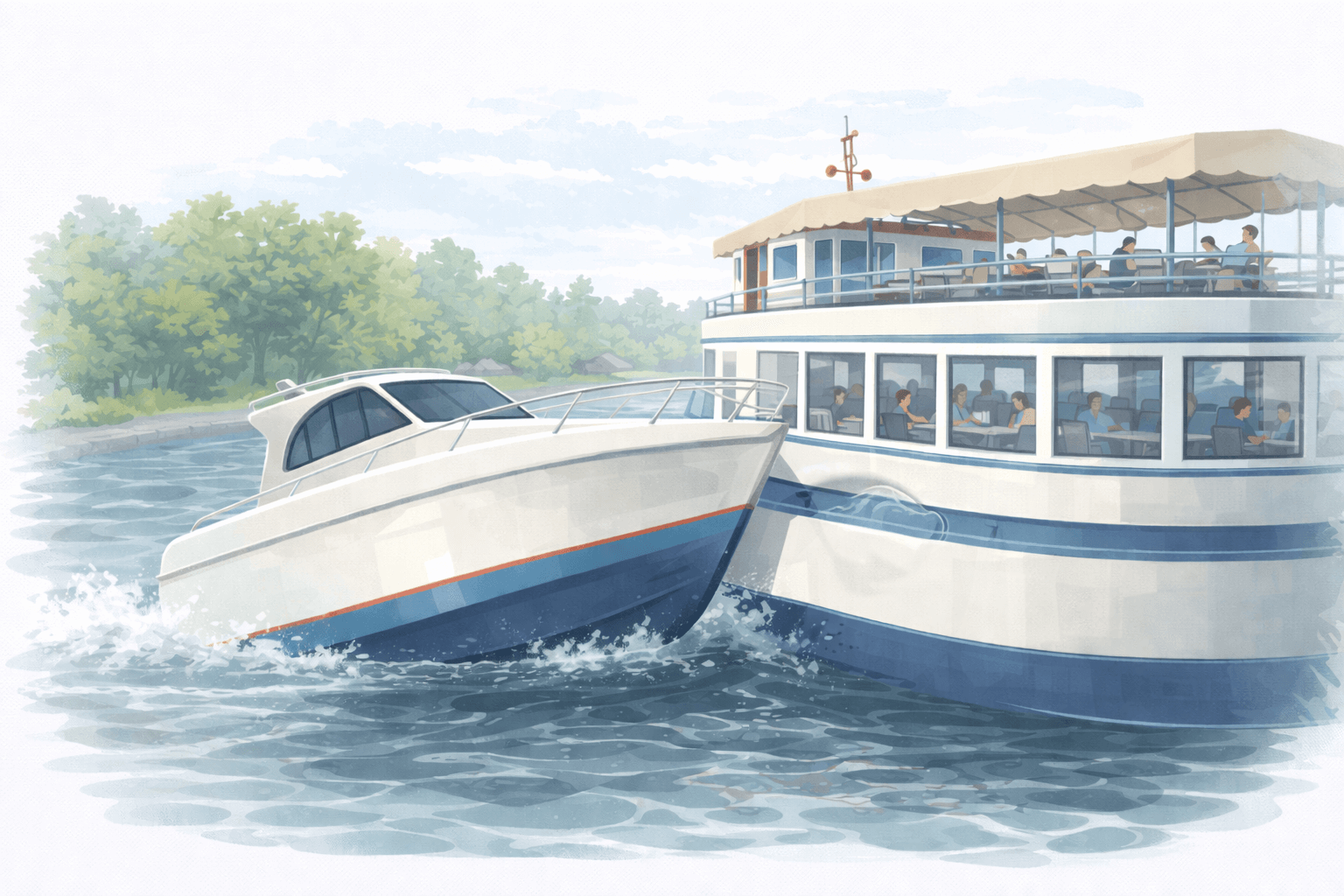 Veneen ja laivan törmäys - kuka oli vastuussa