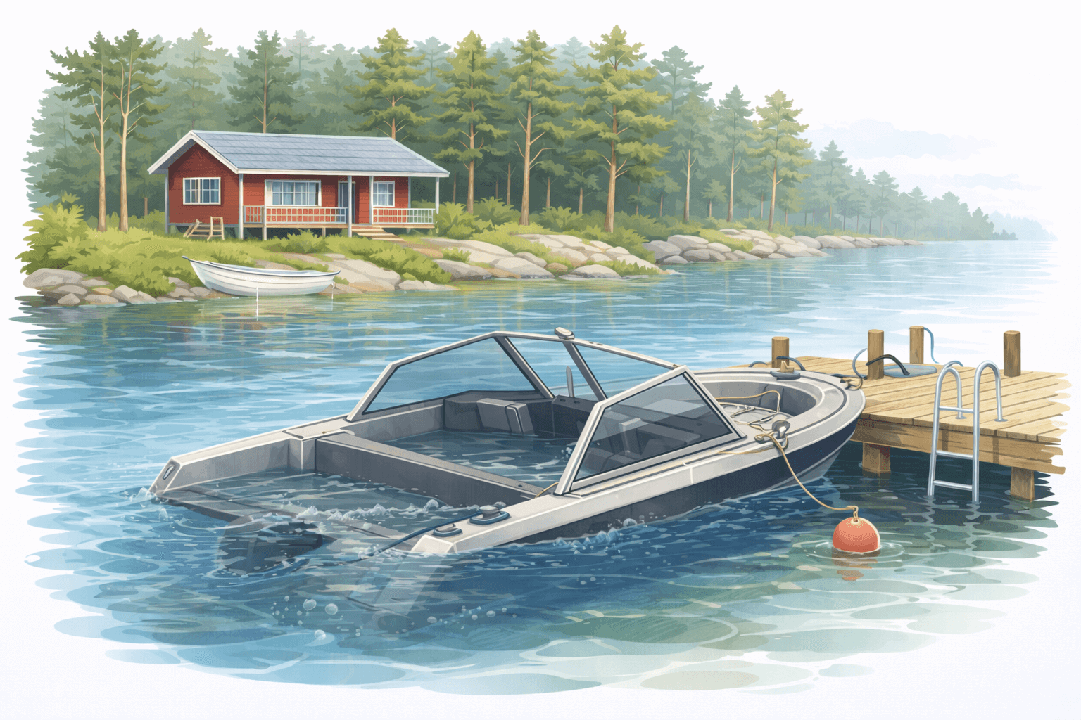 Veneen uppoaminen laiturissa ja hyvä merimiestapa