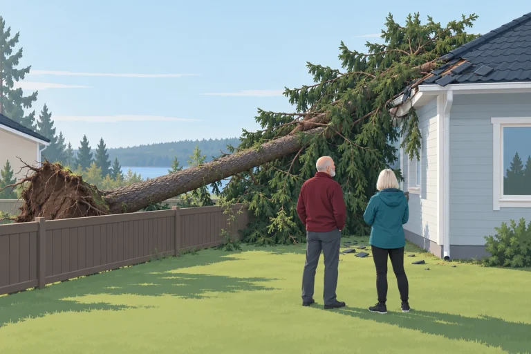 Kuka korvaa, jos naapurin puu kaatuu talon päälle?
